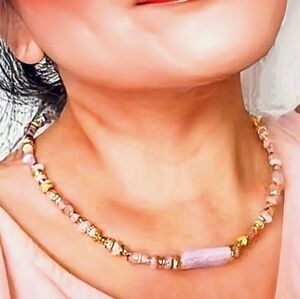 Natural Kunzite  Stones Necklace For Highest Protection And Purification